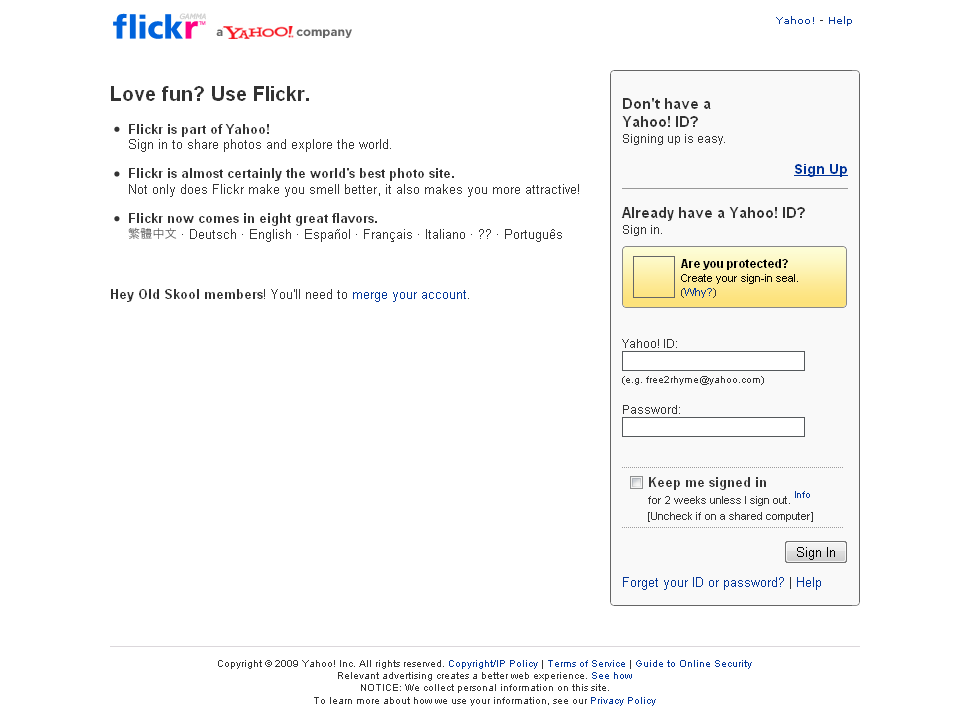 flickr-sign in, social media, online marketing