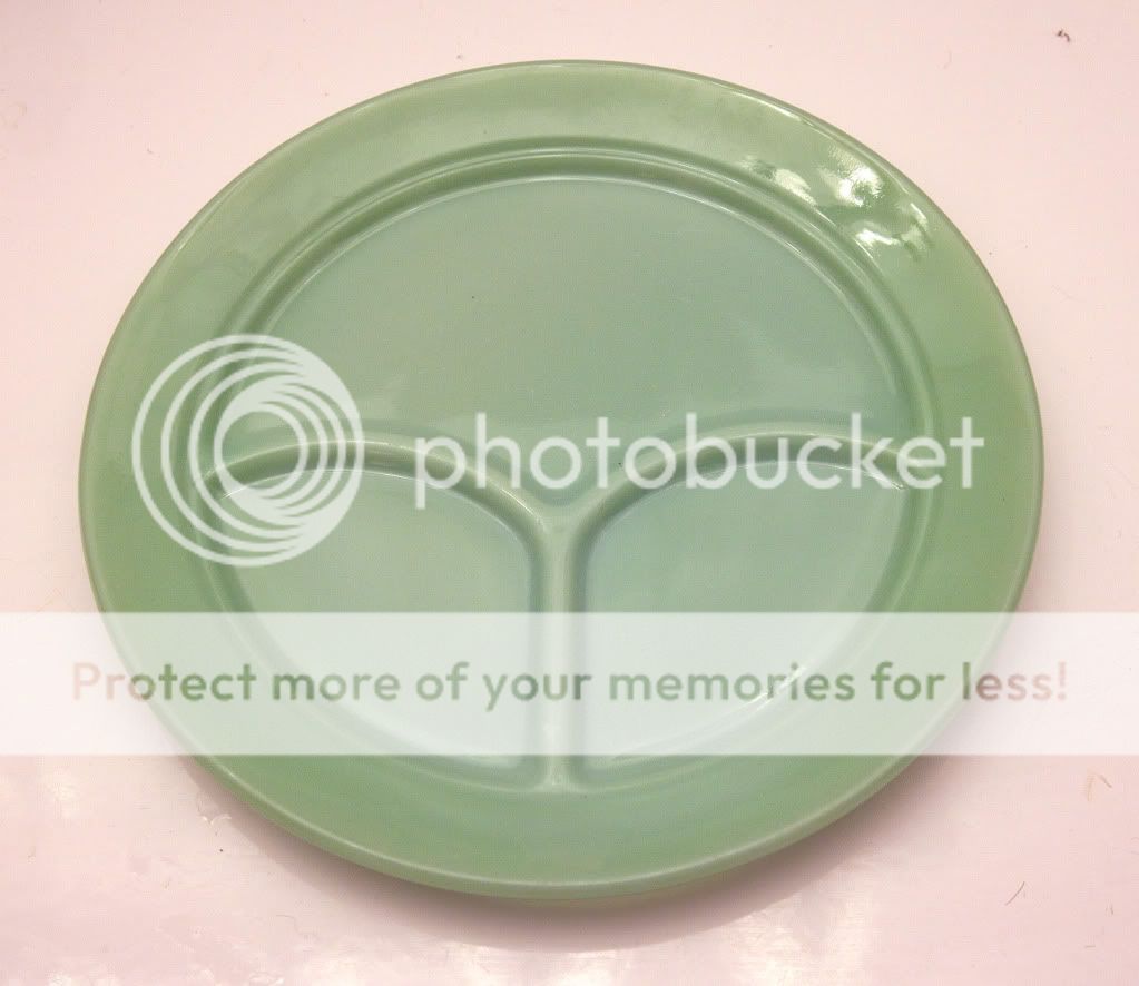 FIRE KING JADEITE DIVIDED RESTAURANT GRILL PLATES  